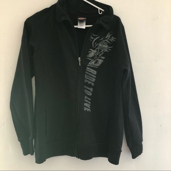 Harley-Davidson Tops - Harley Davidson | Black Zip Sweatshirt